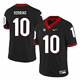 Georgia Bulldogs 10 Malik Herring Black Nike College Football Jersey Dzhi,baseball caps,new era cap wholesale,wholesale hats